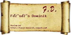 Füsüs Dominik névjegykártya