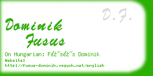 dominik fusus business card